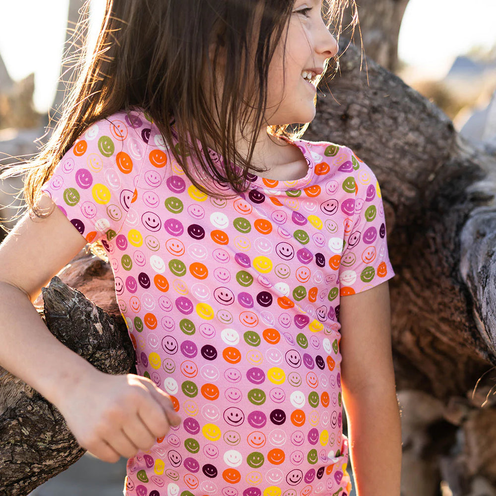 Kids Bamboo PJ Set - Smiley Faces