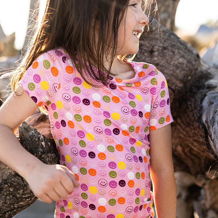 Kids Bamboo PJ Set - Smiley Faces