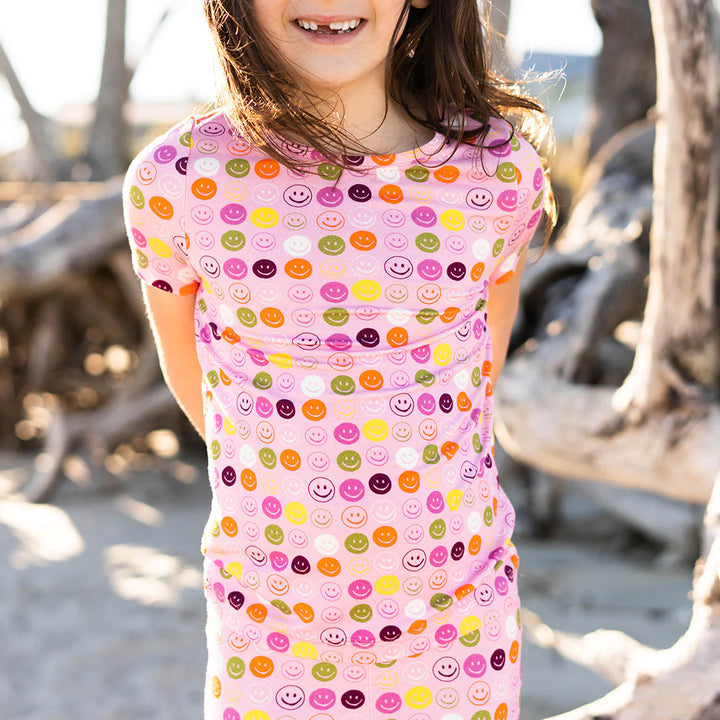 Kids Bamboo PJ Set - Smiley Faces