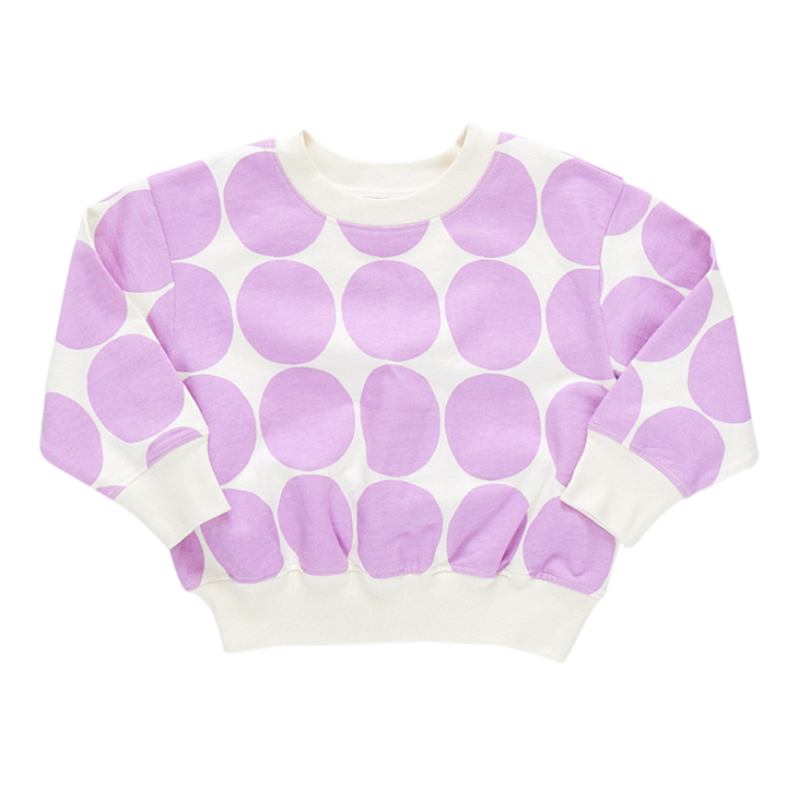 Girls Organic Sweatshirt - Lavender Dot