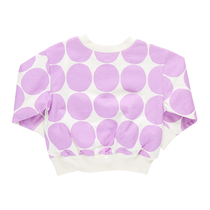 Girls Organic Sweatshirt - Lavender Dot