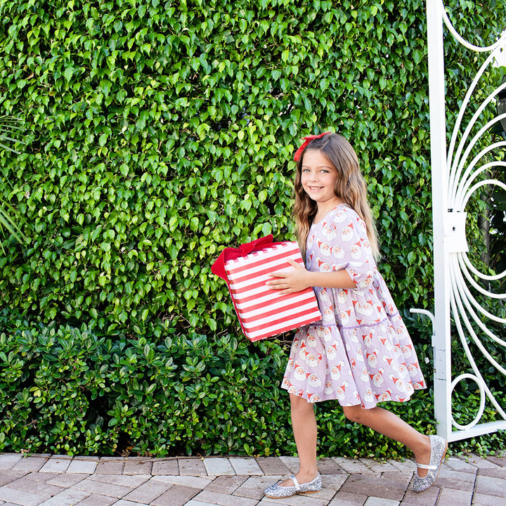 Girls Maribelle Dress - Lavender Santas