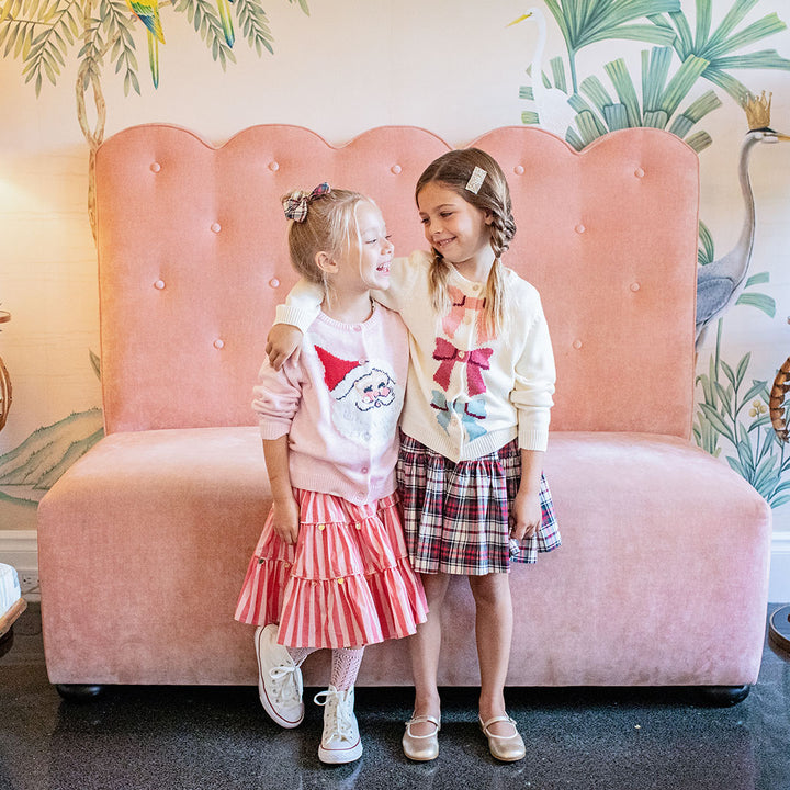 Girls Maude Sweater - Cream Bows