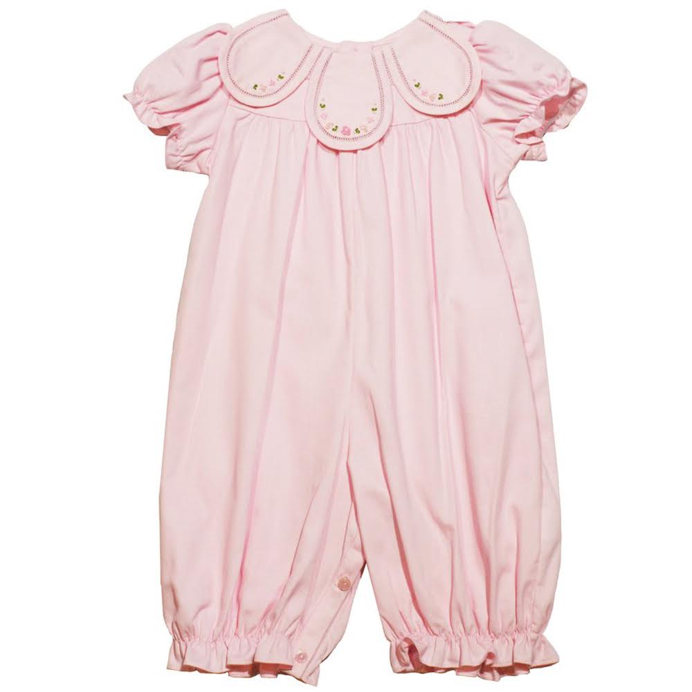 Corduroy Floral Embroidered Petal Long Bubble