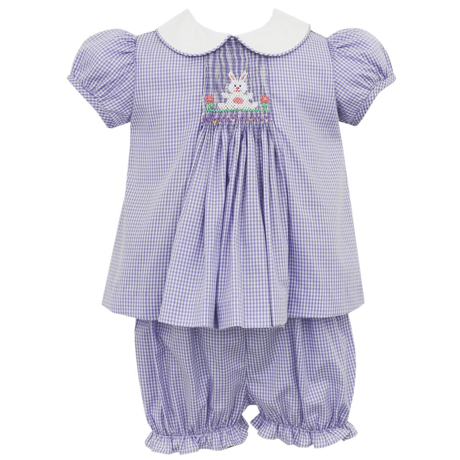 Lilac Gingham Bunny Bloomer Set