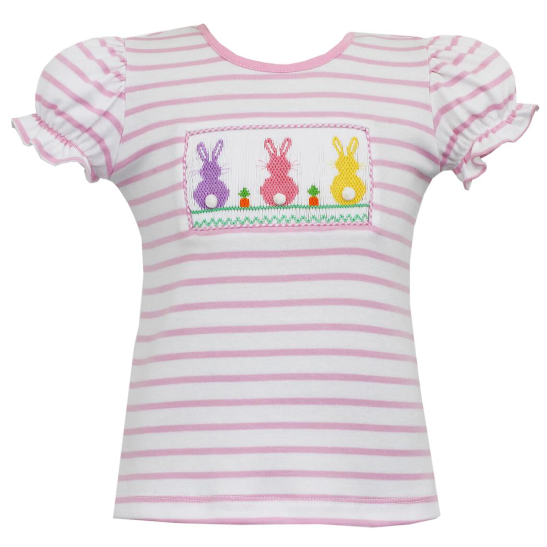 Cottontails Pink & White Girls Knit T-Shirt