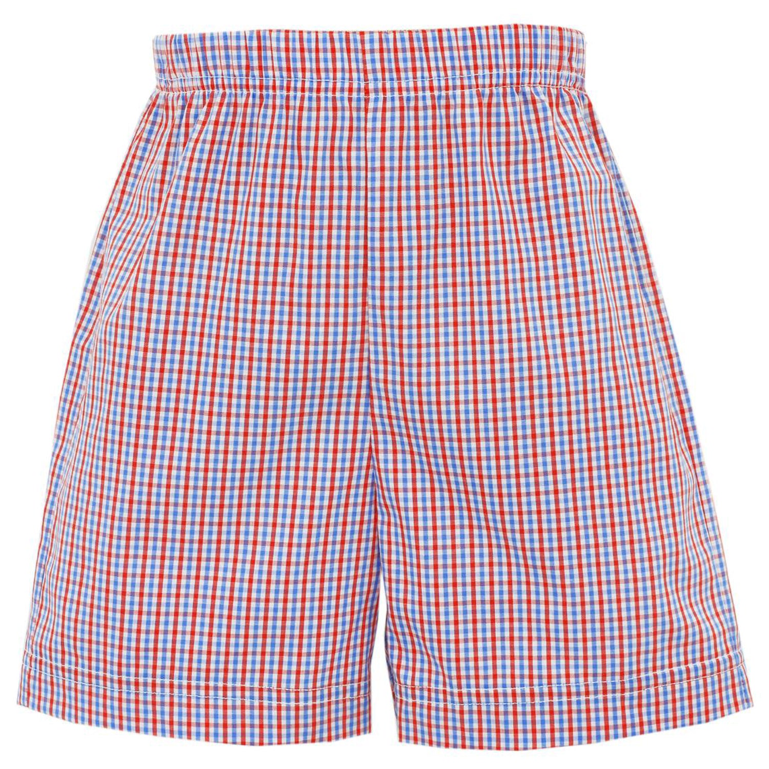 Red and Blue Gingham Boy's Shorts