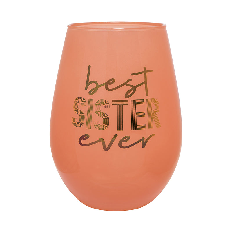 Best Sister Ever Jumbo Wine Glass