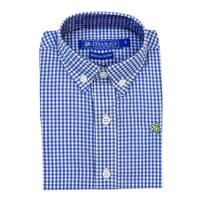 Cadet Blue Check Button Down Shirt