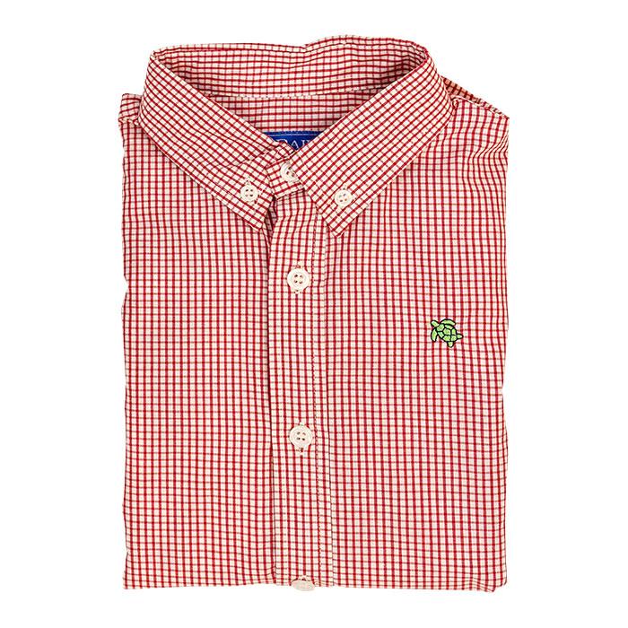 Roscoe Button Down Shirt - Red Windowpane