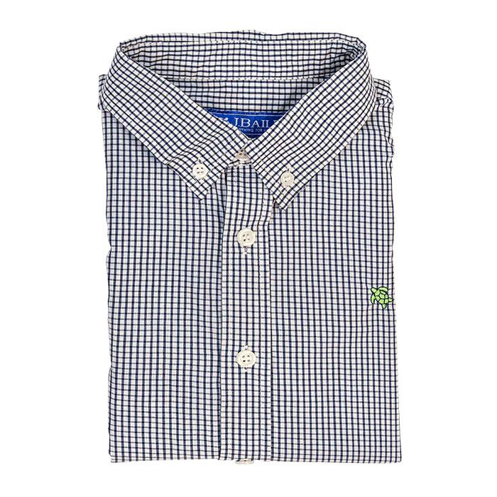 Roscoe Button Down Shirt - Navy Windowpane