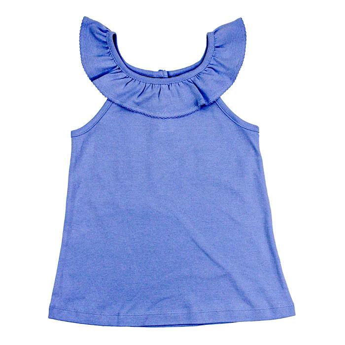 Light Blue Ruffle Collar Top