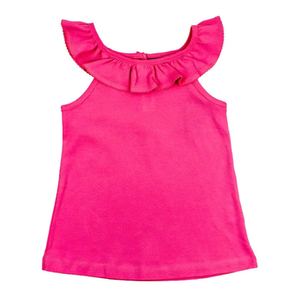 Hot Pink Ruffle Collar Top