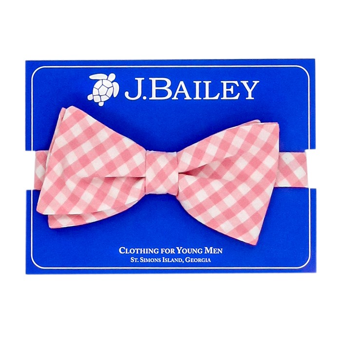 Pink Gingham Bow Tie
