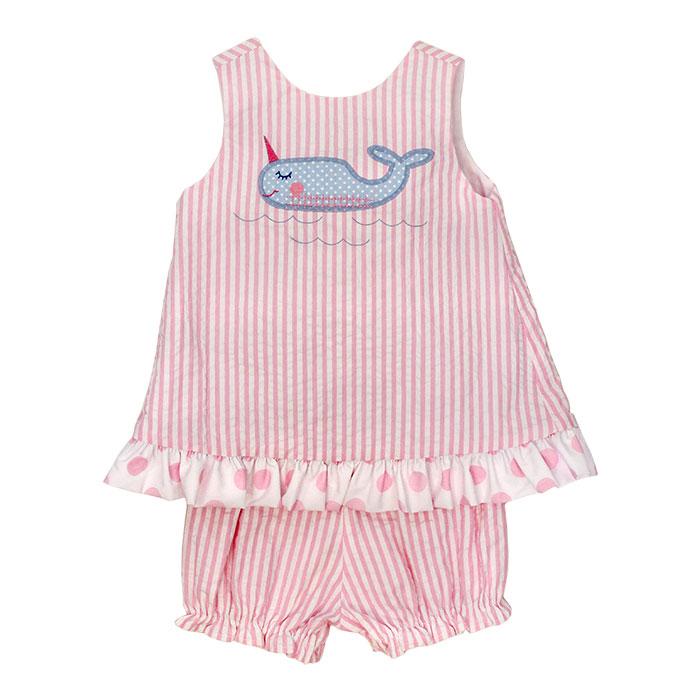 Nifty Narwhal Angel Dress Tie-Back w/ Bloomer