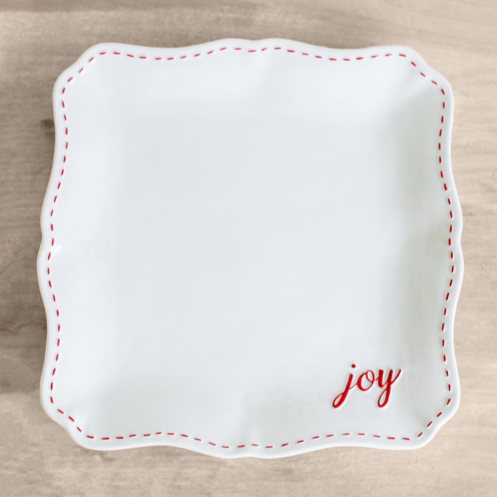 White & Red Joy Platter