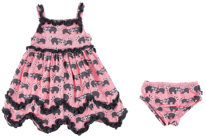Lotus Raccoon Ruffle Tank Dress with Bloomer