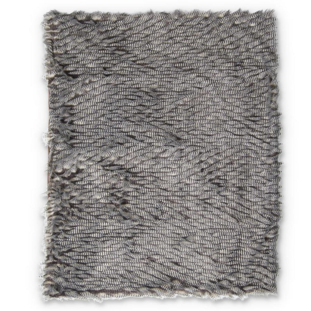 Grey Three Tone Faux Fur Throw Blanket