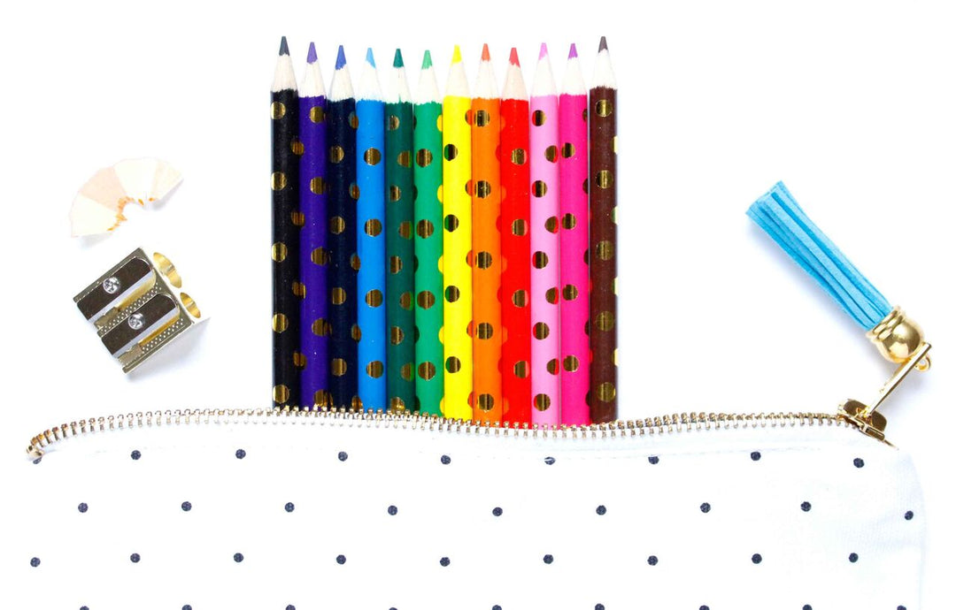 Gold Dot Colored Pencil Set