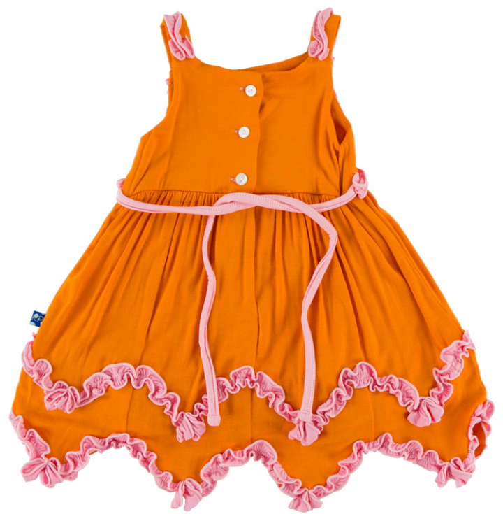 Sunset with Lotus Ruffle Tank Dress with Bloomer