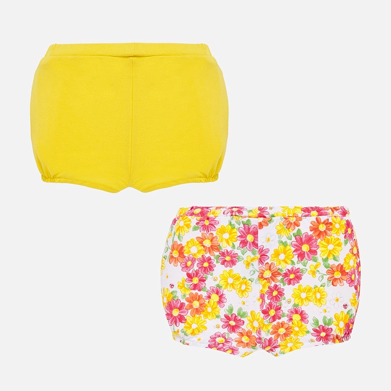 Yellow & Floral Short Set - Set of 2