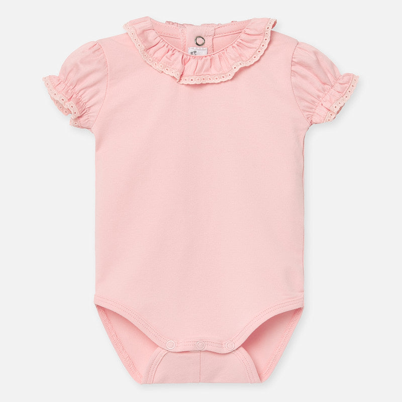 Pink Onesie with Ruffled Collar