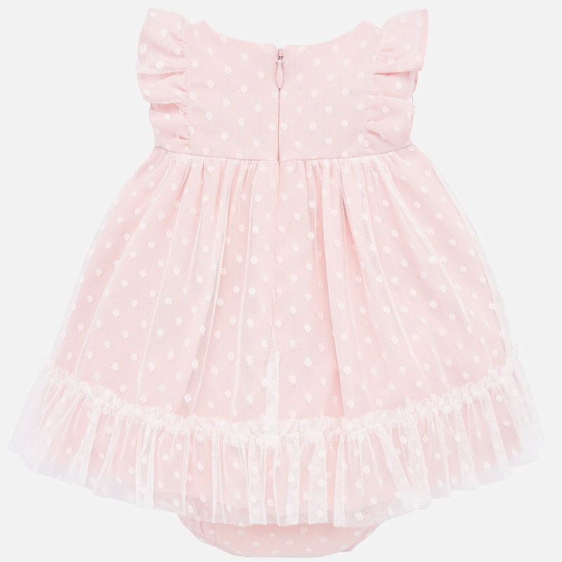 Pink Tulle Plumeti Dress Set 