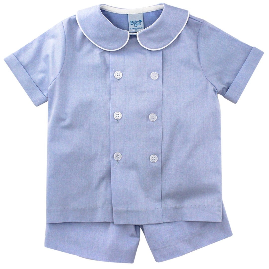 Blue Doeskin Dressy Short Set