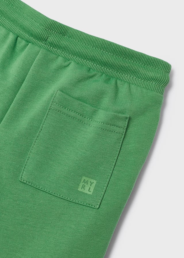 Green Basic Fleece Shorts