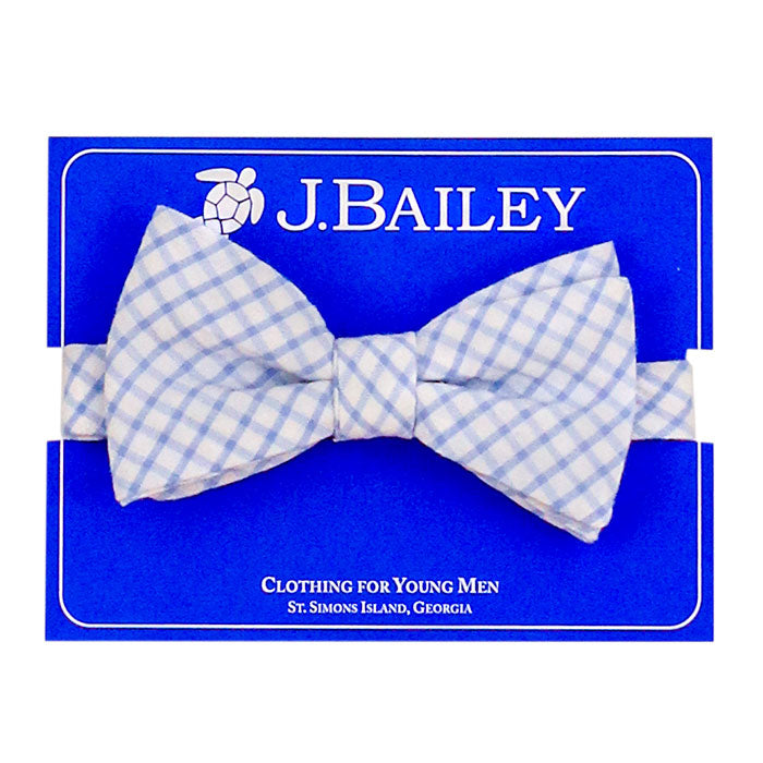Blue Windowpane Bow Tie