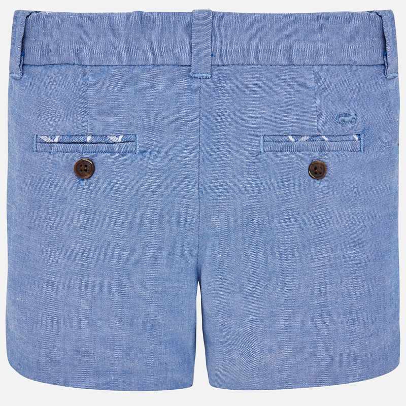 Blue Linen Dressy Bermuda Shorts