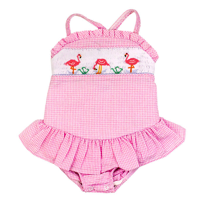 One Piece Flamingo Swimsuit with Ruffle