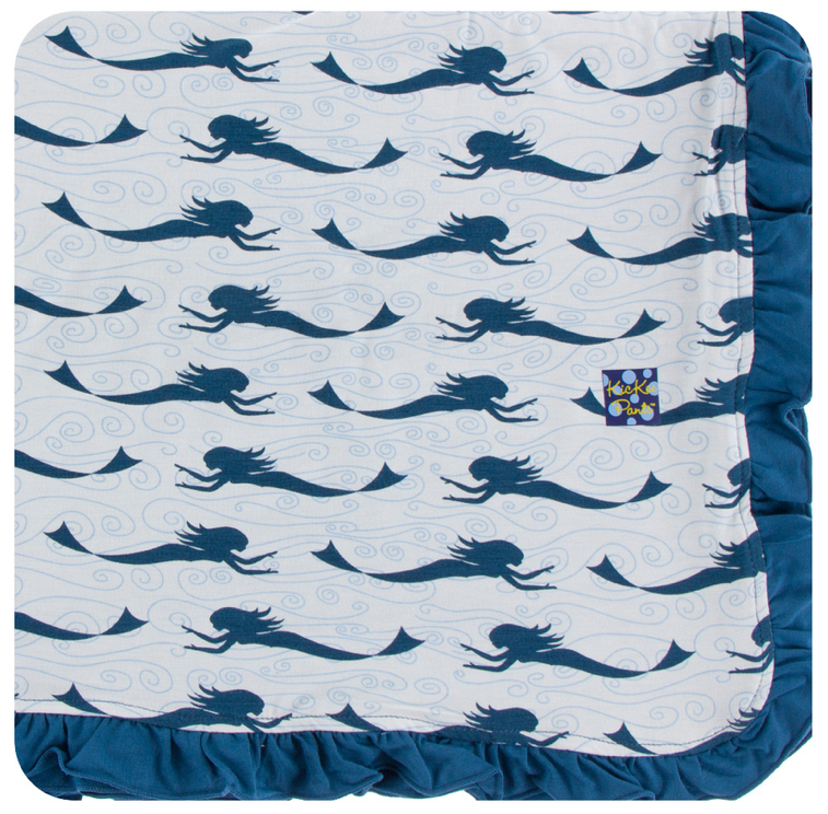 Natural Mermaid Ruffle Toddler Blanket