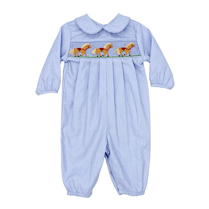 Smocked Horse Dressy Long Bubble