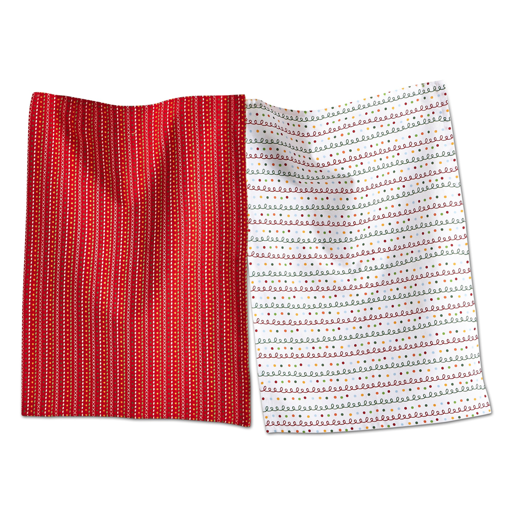Winter Whimsy Loopy Cotton Dishtowels - Set of 2