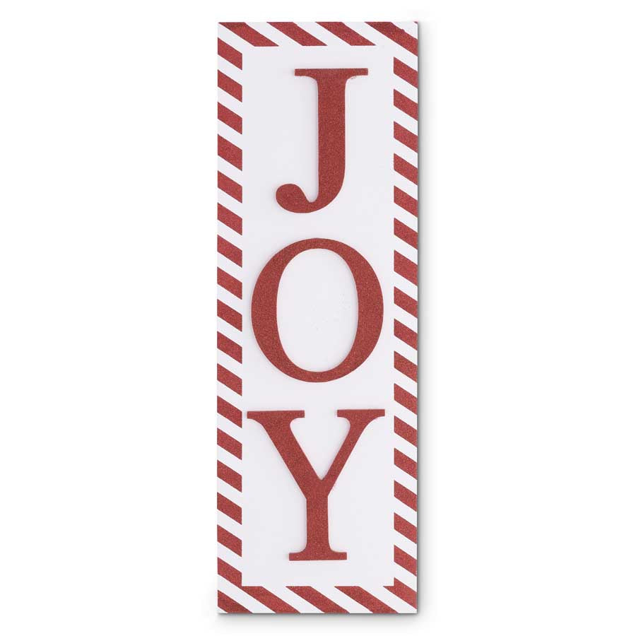 Red & White Vertical Stripe "Joy" Sign