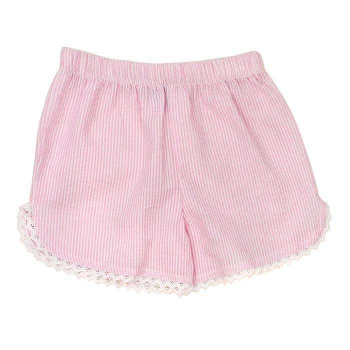 Pink Seersucker Girls Short