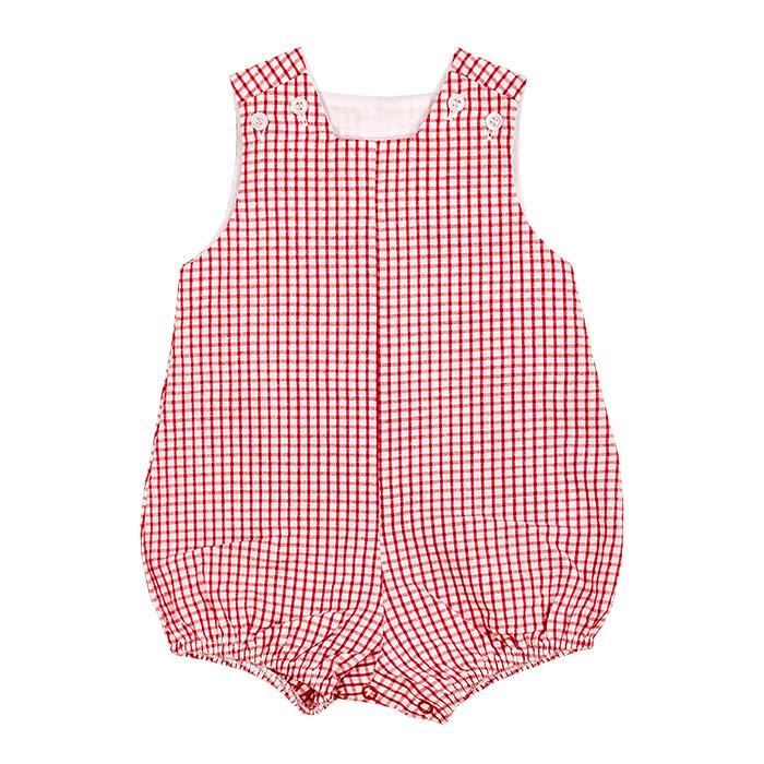 Red Windowpane Seersucker Bubble
