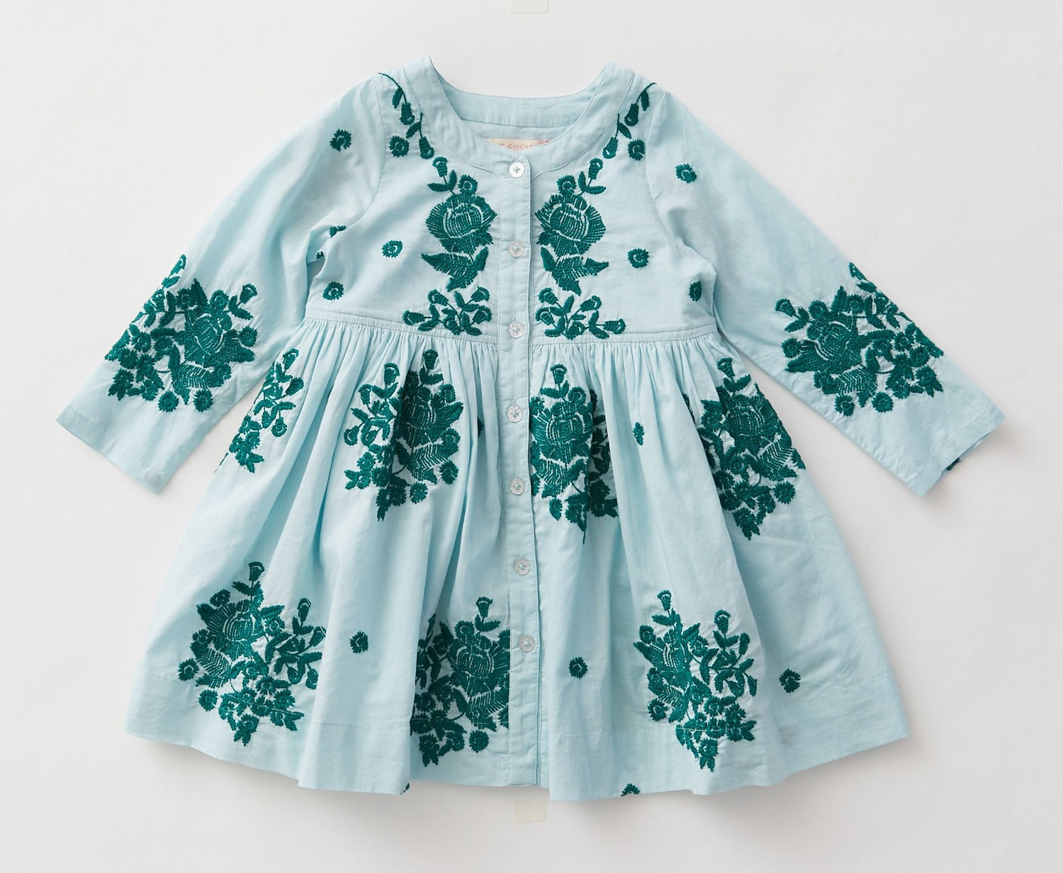 Faded Blue With Marlow Embroidery Jocelyn Dress