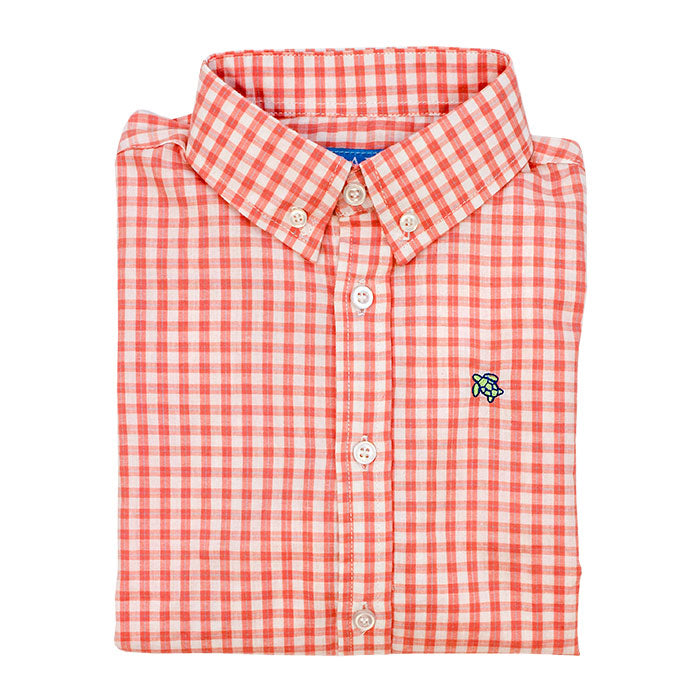 Pumpkin Windowpane Button Down Shirt