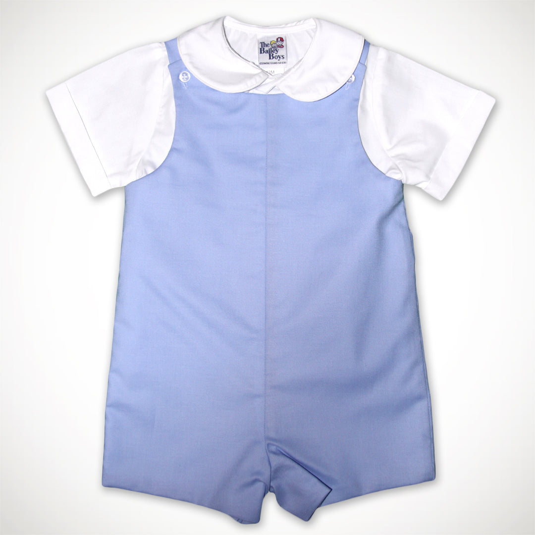 Blue Polished Cotton John John