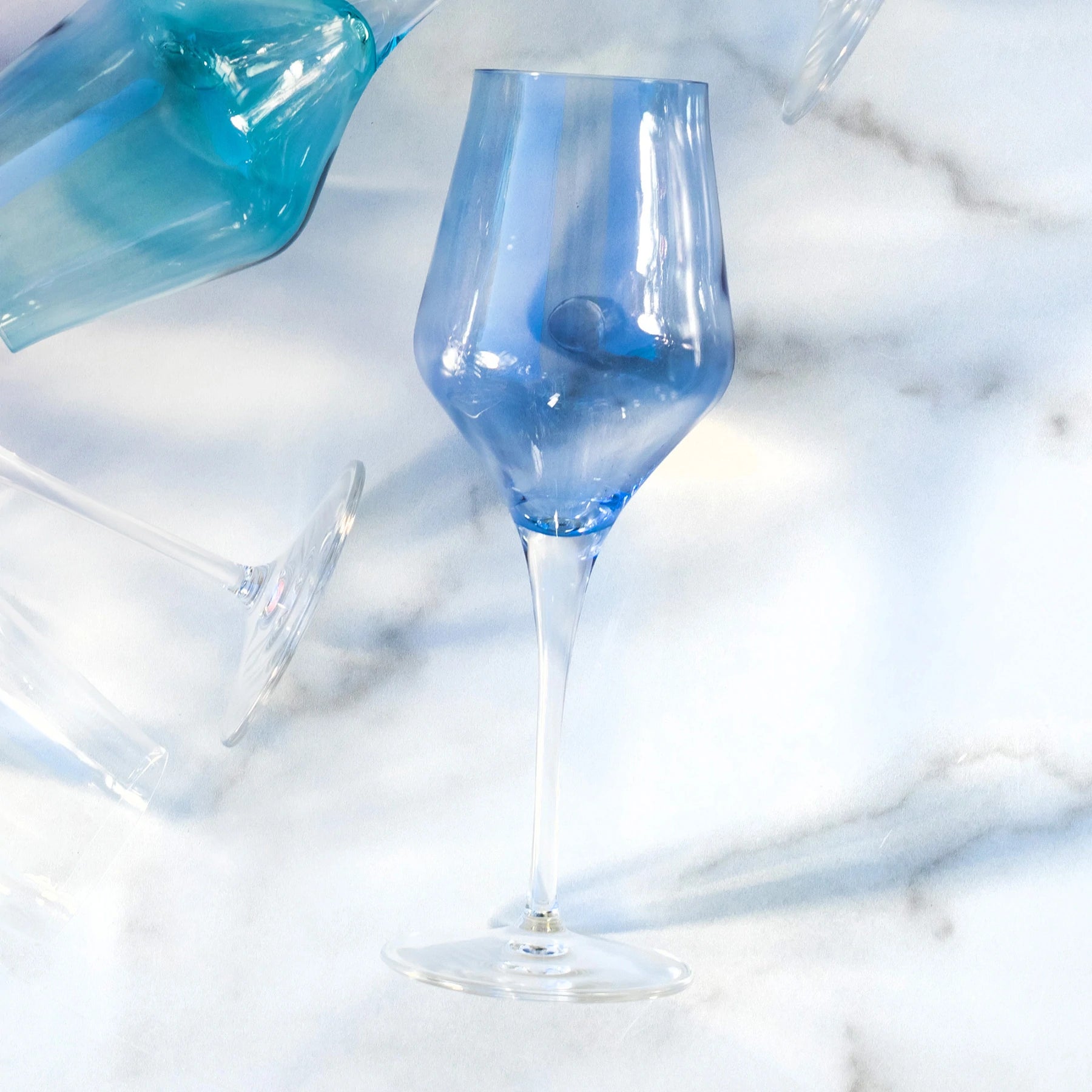 Contessa Blue Wine Glass