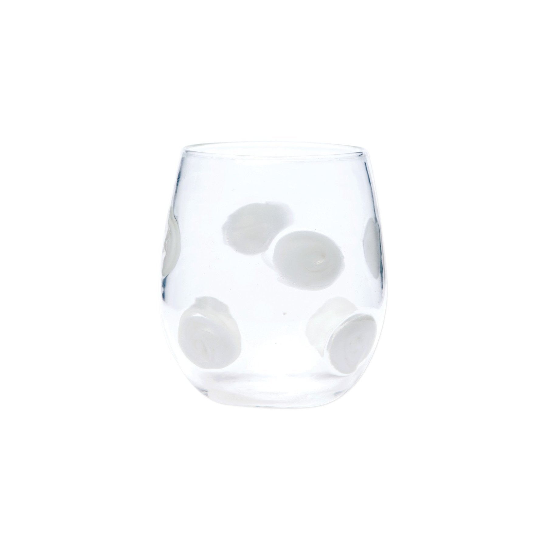 White Drop Stemless Wine Glass