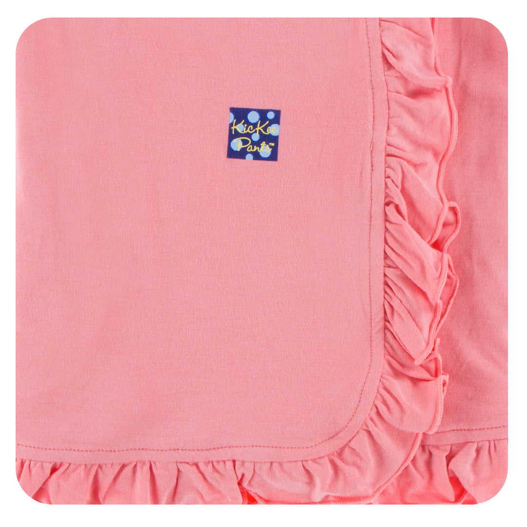 Strawberry Ruffle Stroller Blanket