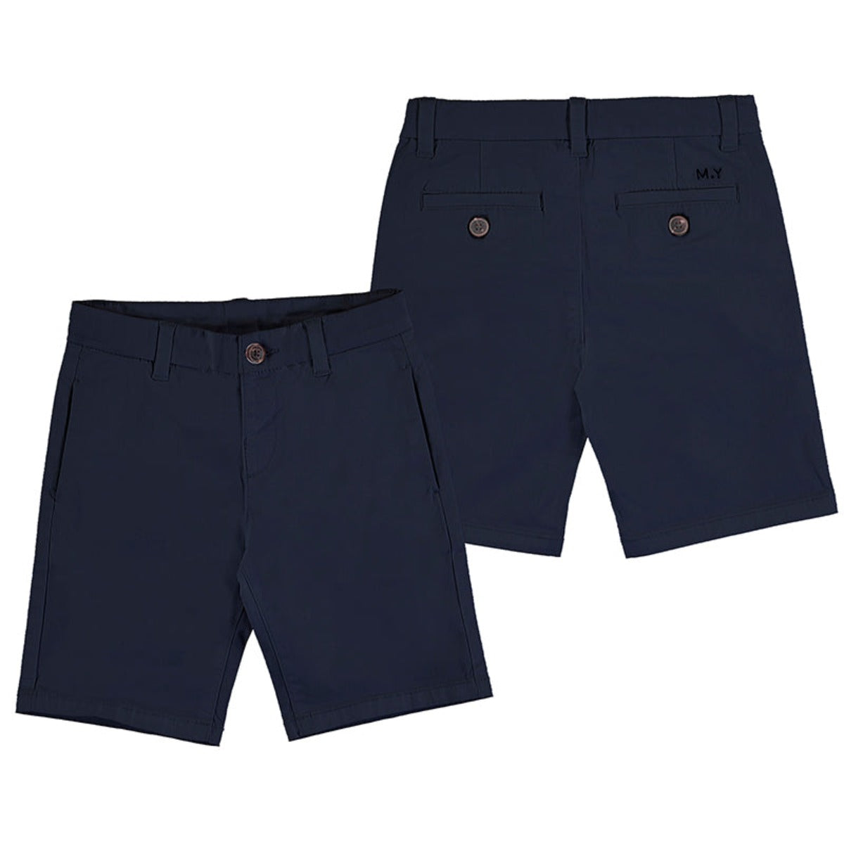 Navy Blue Twill Chino Shorts