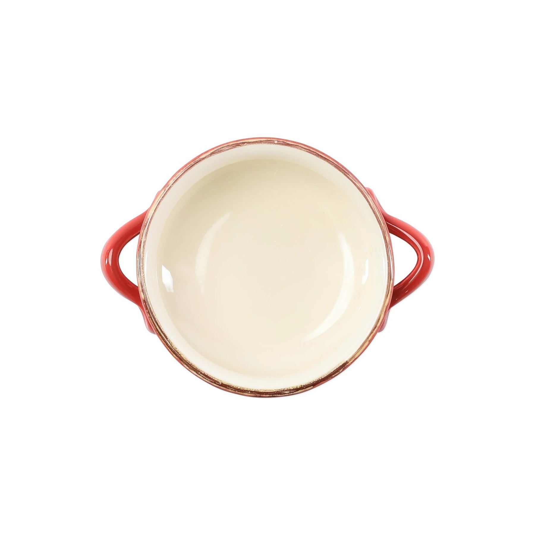 Italian Bakers Red Small Handled Round Baker