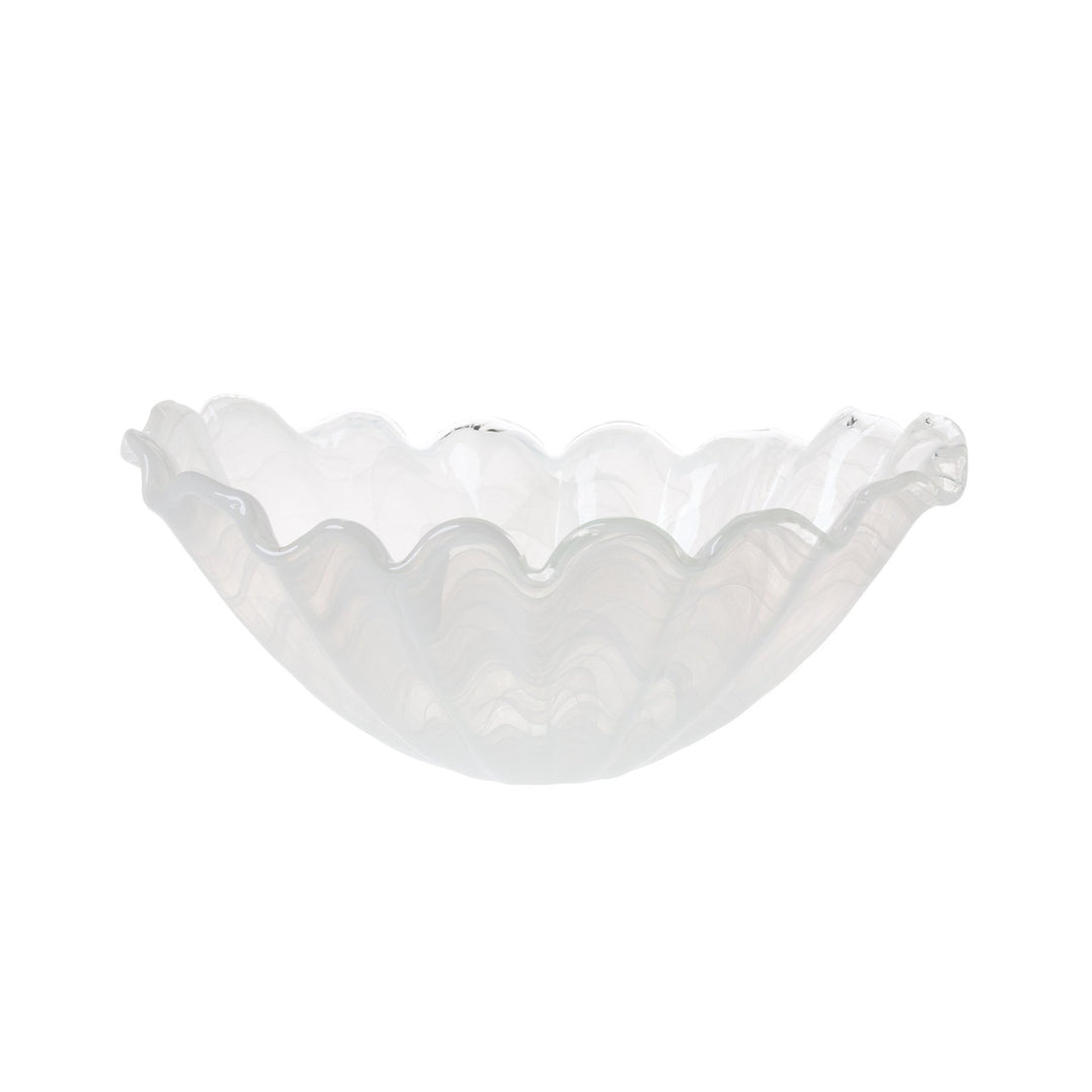 Onda Glass White Medium Centerpiece