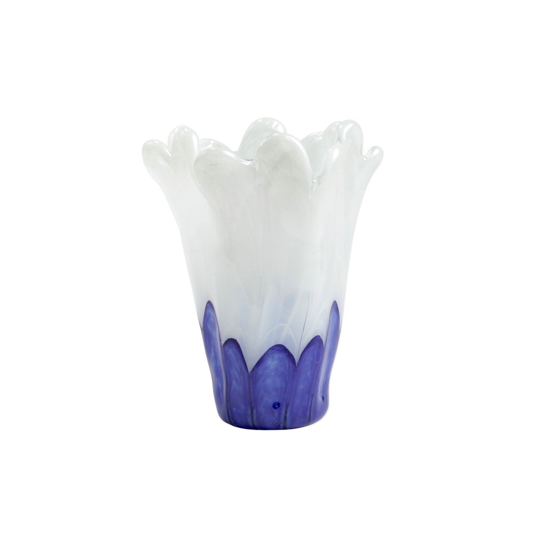 Onda Glass Cobalt & White Medium Vase