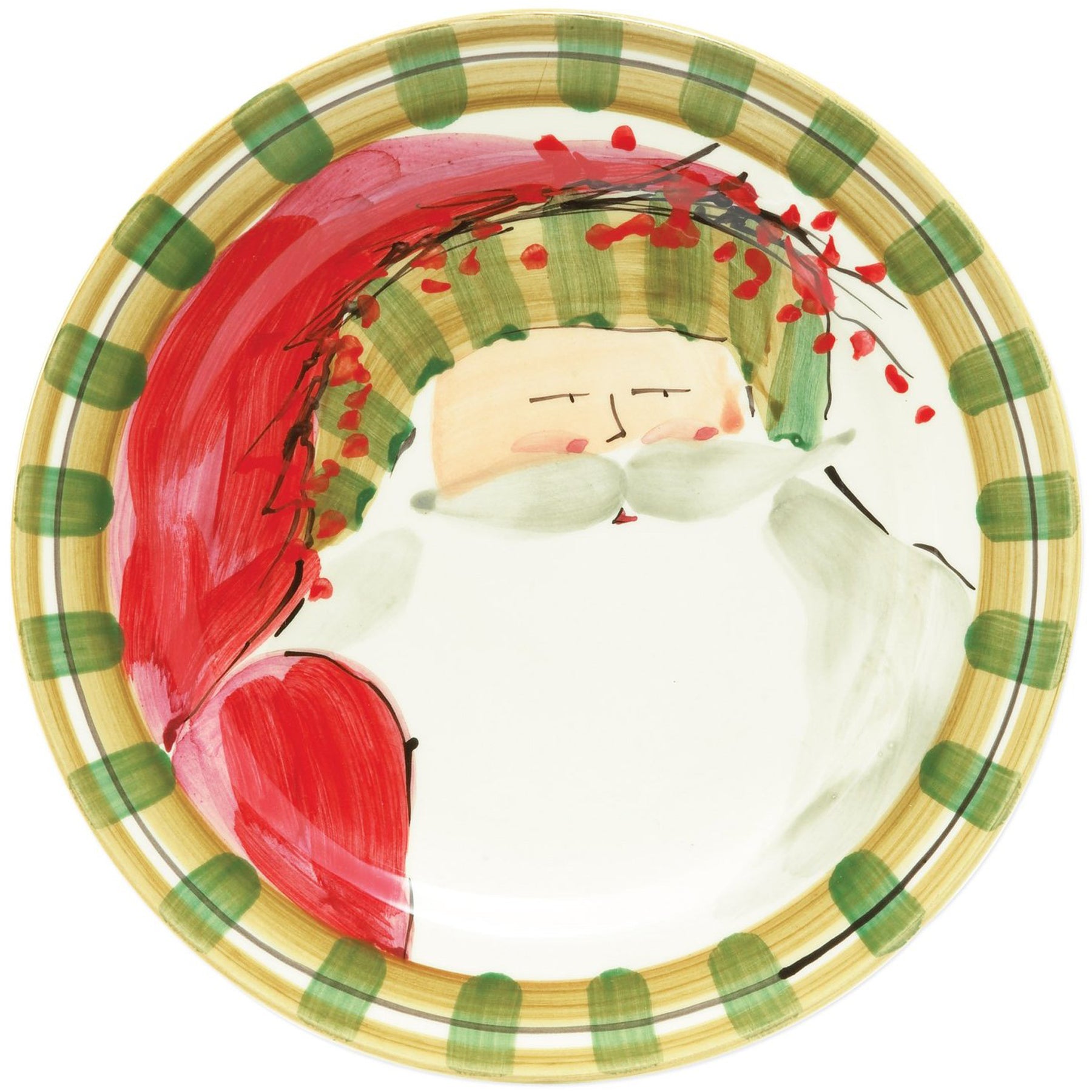 Old St. Nick Dinner Plate - Striped Hat