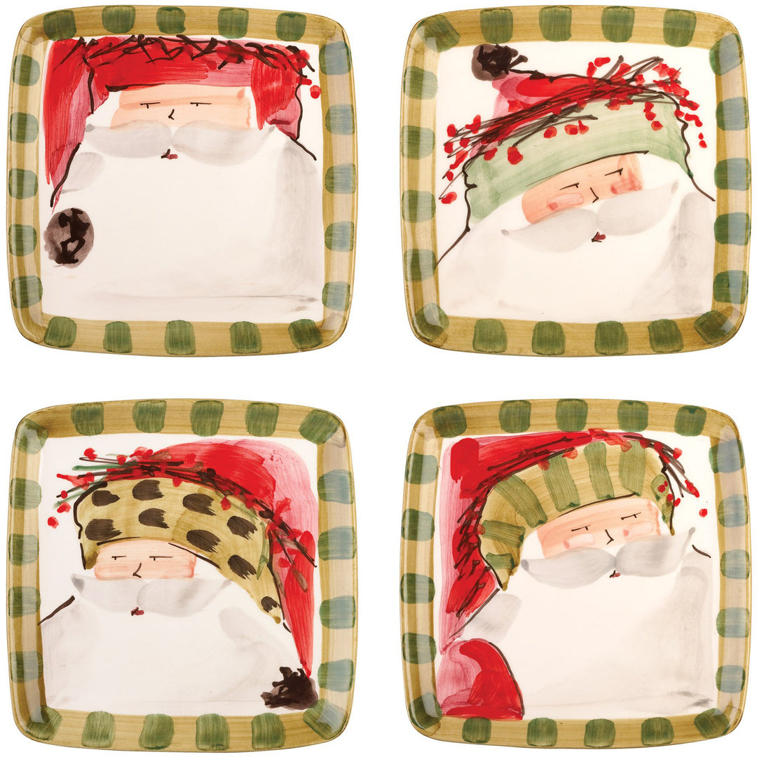 Old St. Nick Assorted Square Salad Plates - Set of 4